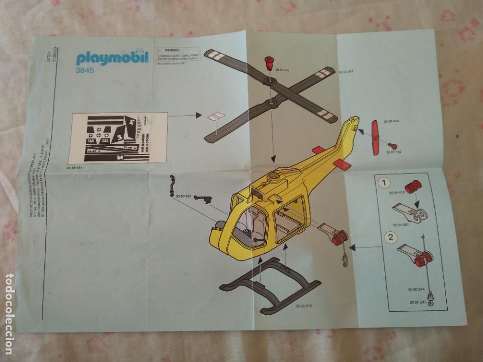 Otros art&iacute;culos de coleccionismo en papel: FOLLETO DE EXPLICACI&Oacute;N HELICOPTERO FIGURA JUGUETE MARCA PUBLICIDAD PLAYMOBIL