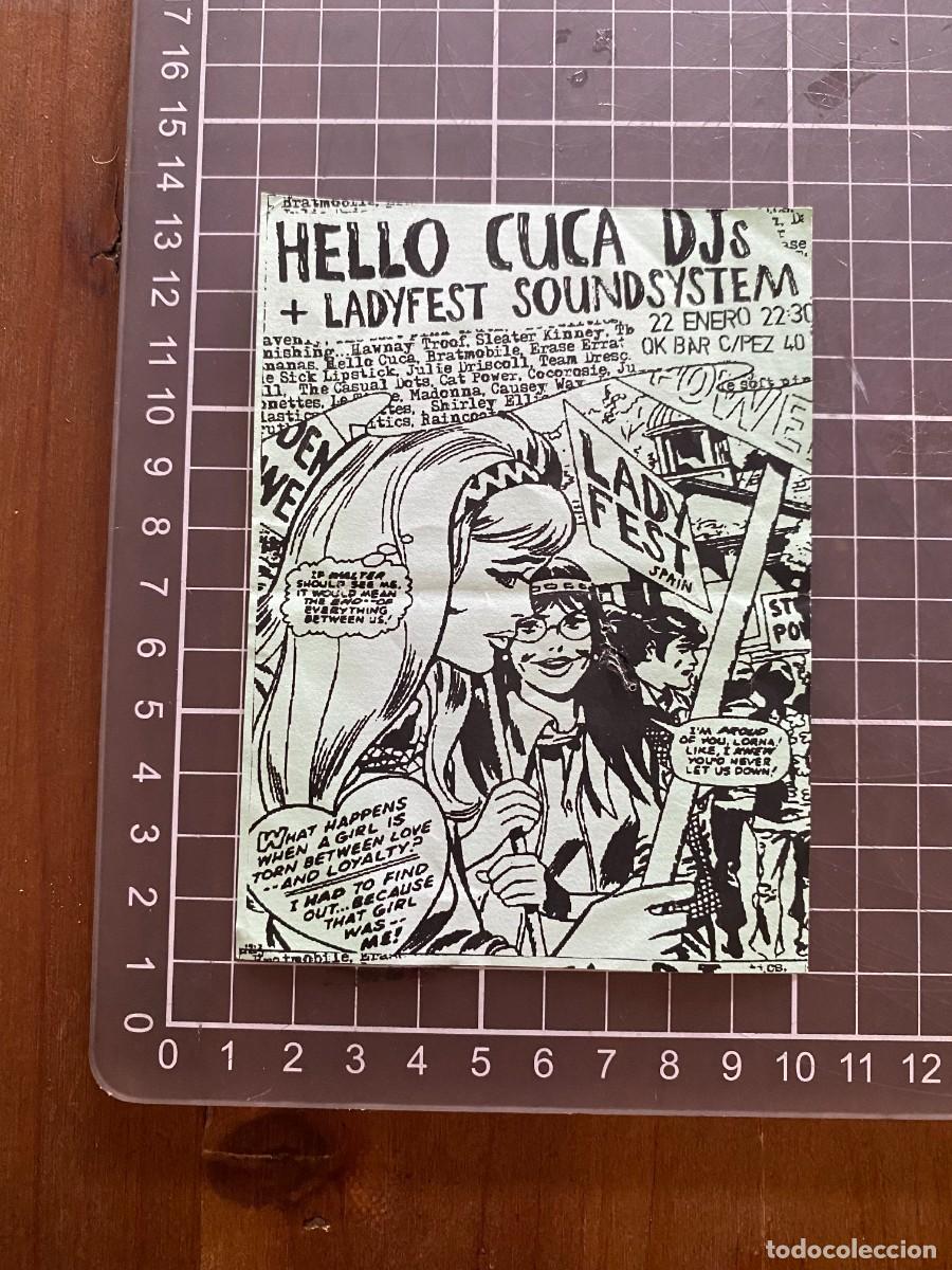 Altri oggetti di carta: PUBLICIDAD FLYER HELLO CUCA DJ&acute;S LADYFEST SOUNDSYSTEM PAPEL 2005