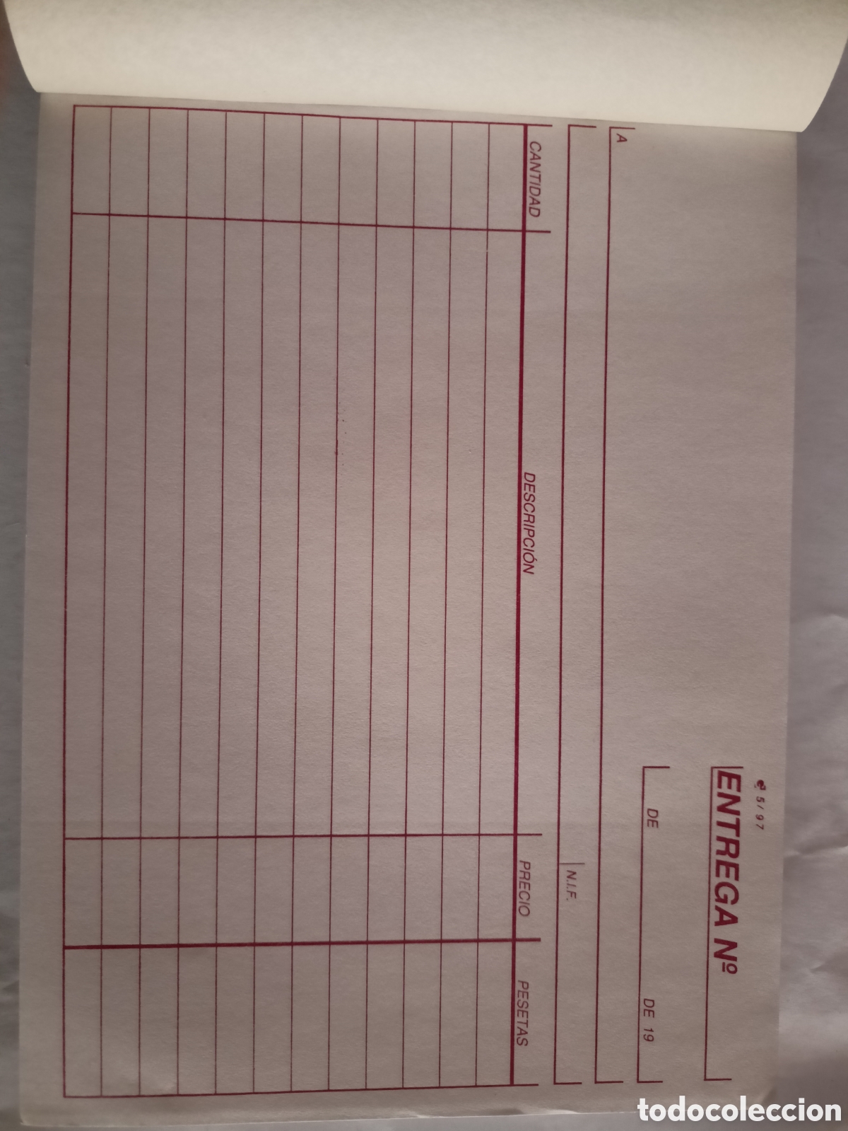 Altri oggetti di carta: Talonario entrega original y 2 copias sin calco. Nuevo Vintage