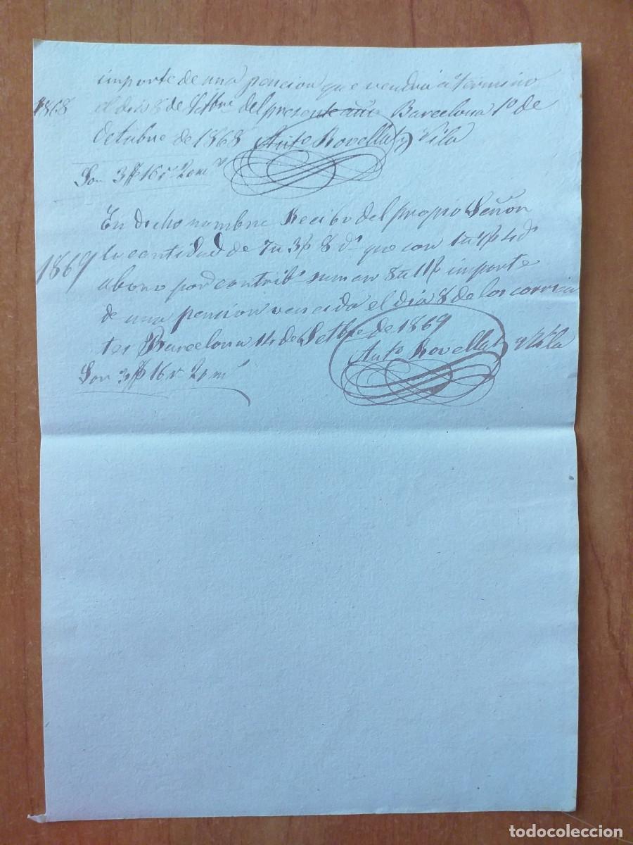 Otros art&iacute;culos de coleccionismo en papel: 1869 HOJA CON CONTENIDOS CONTABLES - BARCELONA