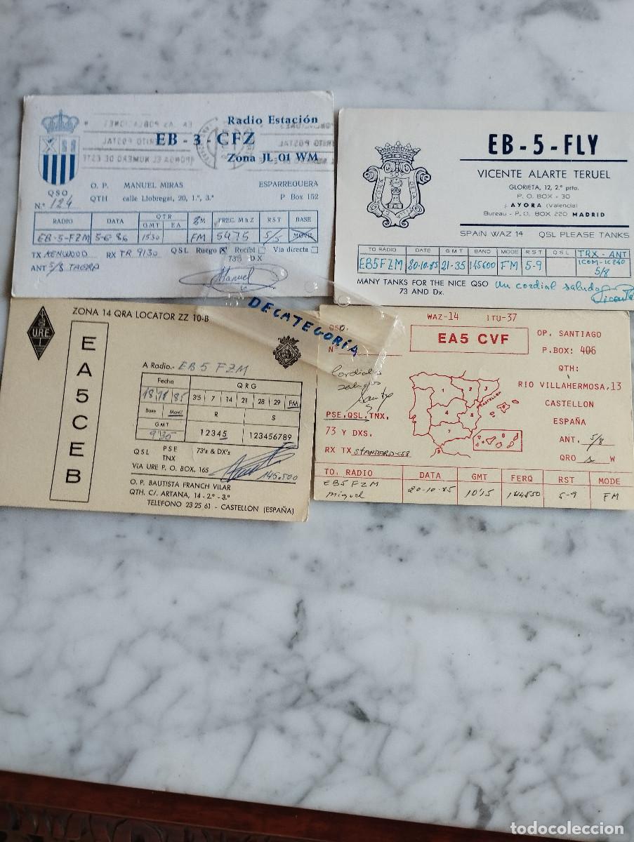 Otros Art&iacute;culos de Coleccionismo en Papel: 4 TARJETAS DE RADIOAFICIONADO A&Ntilde;O 1985-86 CASTELLON-ESPARREGUERA-AYORA