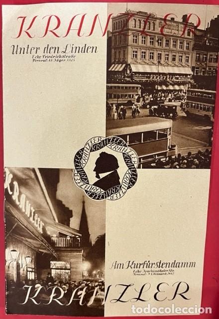 Otros art&iacute;culos de coleccionismo en papel: ANTIGUA PUBLICIDAD ALEMANA, KRANZER AM KURF&Uuml;RSTENDAMM, CON MENU, A&Ntilde;OS 30