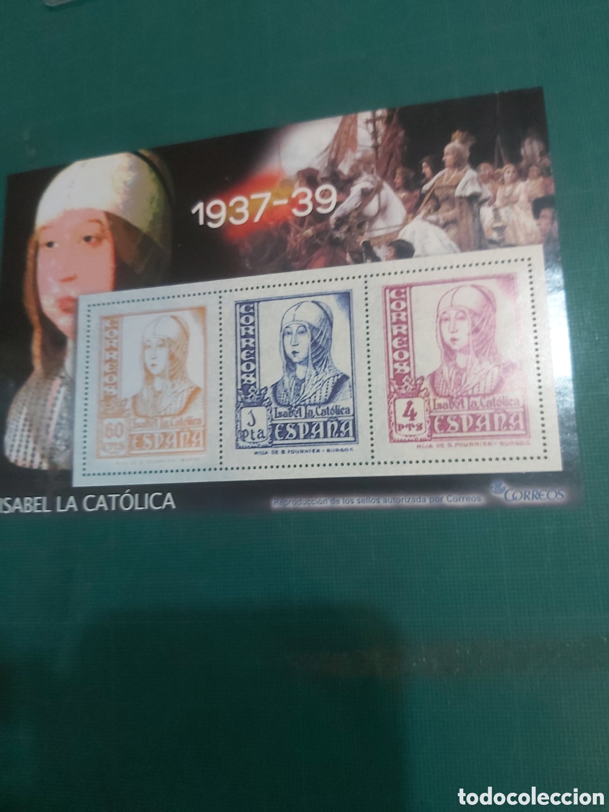 Collectionnisme Papier divers: 1937/39 fazcilmil sellos correos Isabel II cat&oacute;lica