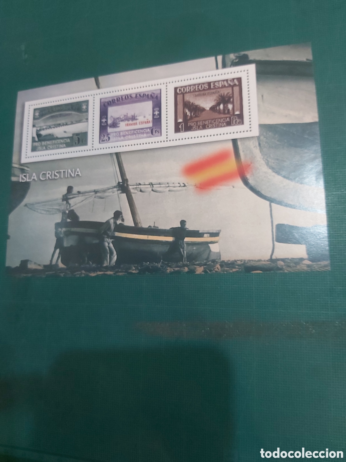 Otros art&iacute;culos de coleccionismo en papel: Barco Isla Cristina fazcilmil sellos correos pro beneficencia