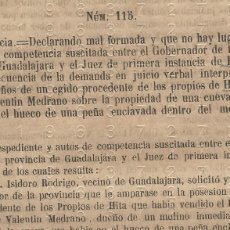 Otros Artículos de Coleccionismo en Papel: 1865 BRIHUEGA HITA 2 HOJAS CONSEJO DE ESTADO SENTENCIA L71