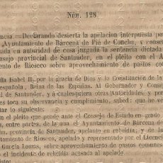 Otros Artículos de Coleccionismo en Papel: 1865 BARCENA DE PIE DE CONCHA SANTANDER 2 HOJAS CONSEJO DE ESTADO SENTENCIA L73