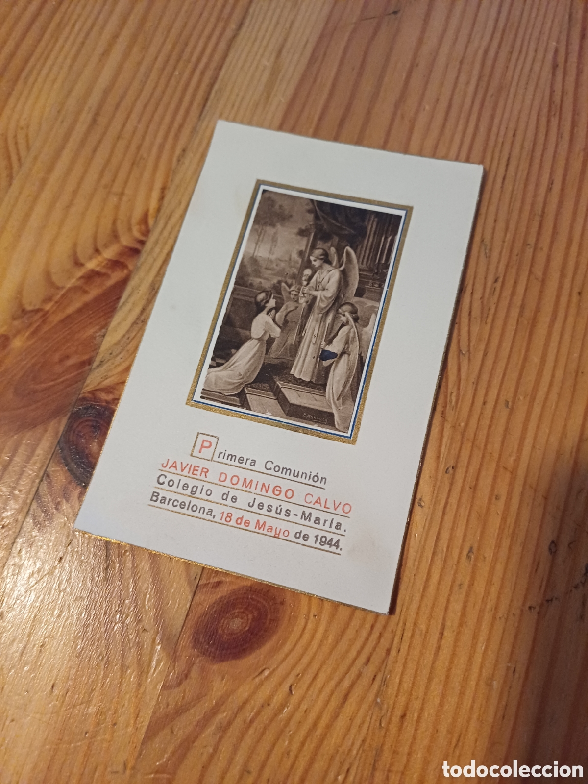 Otros Art&iacute;culos de Coleccionismo en Papel: Recuerdo primera comunion Javier Domingo Calvo Colegio Jesus Maria Barcelona 1944