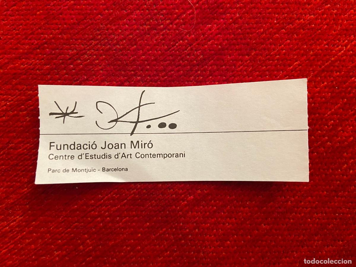 Otros Art&iacute;culos de Coleccionismo en Papel: R24631 ENTRADA TICKET FUNDACION FUNDACIO JOAN MIRO CENTRO DE ESTUDIOS DE ARTE BARCELONA