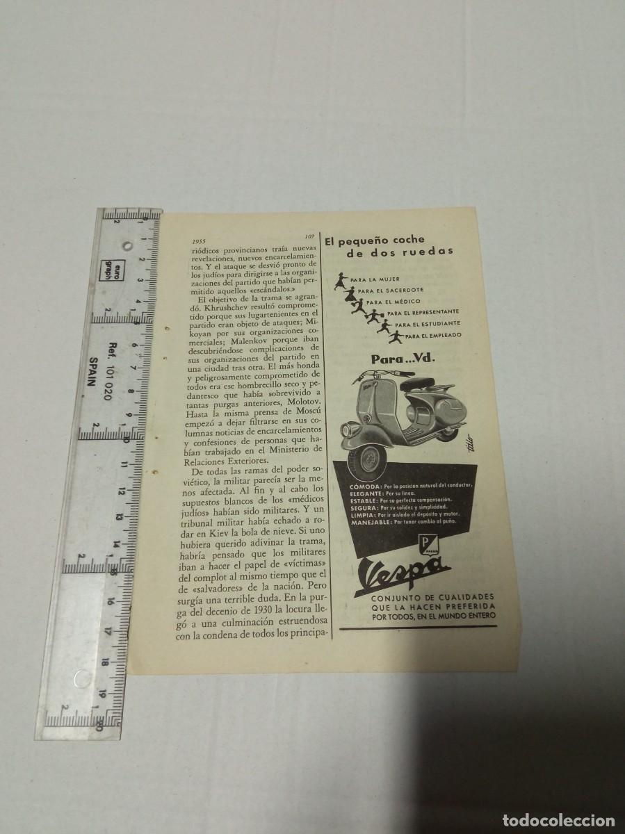 Otros Art&iacute;culos de Coleccionismo en Papel: Anuncio Vintage de Moto Vespa