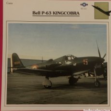 Otros Artículos de Coleccionismo en Papel: :::: FC03 - FICHA TECNICA AVIONES - BELL P-63 KINGCOBRA EE UU