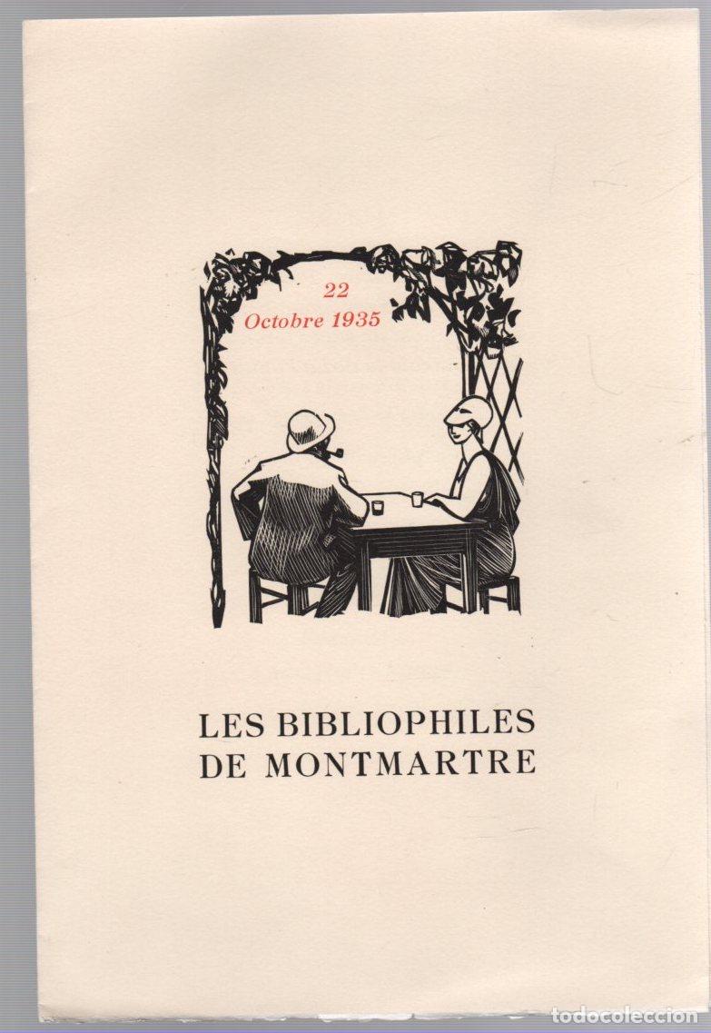 Otros Art&iacute;culos de Coleccionismo en Papel: MENU CON XILOGRAFIA LES BIBLIOPHILES DE MONTMARTRE. 22 OCTOBRE 1935