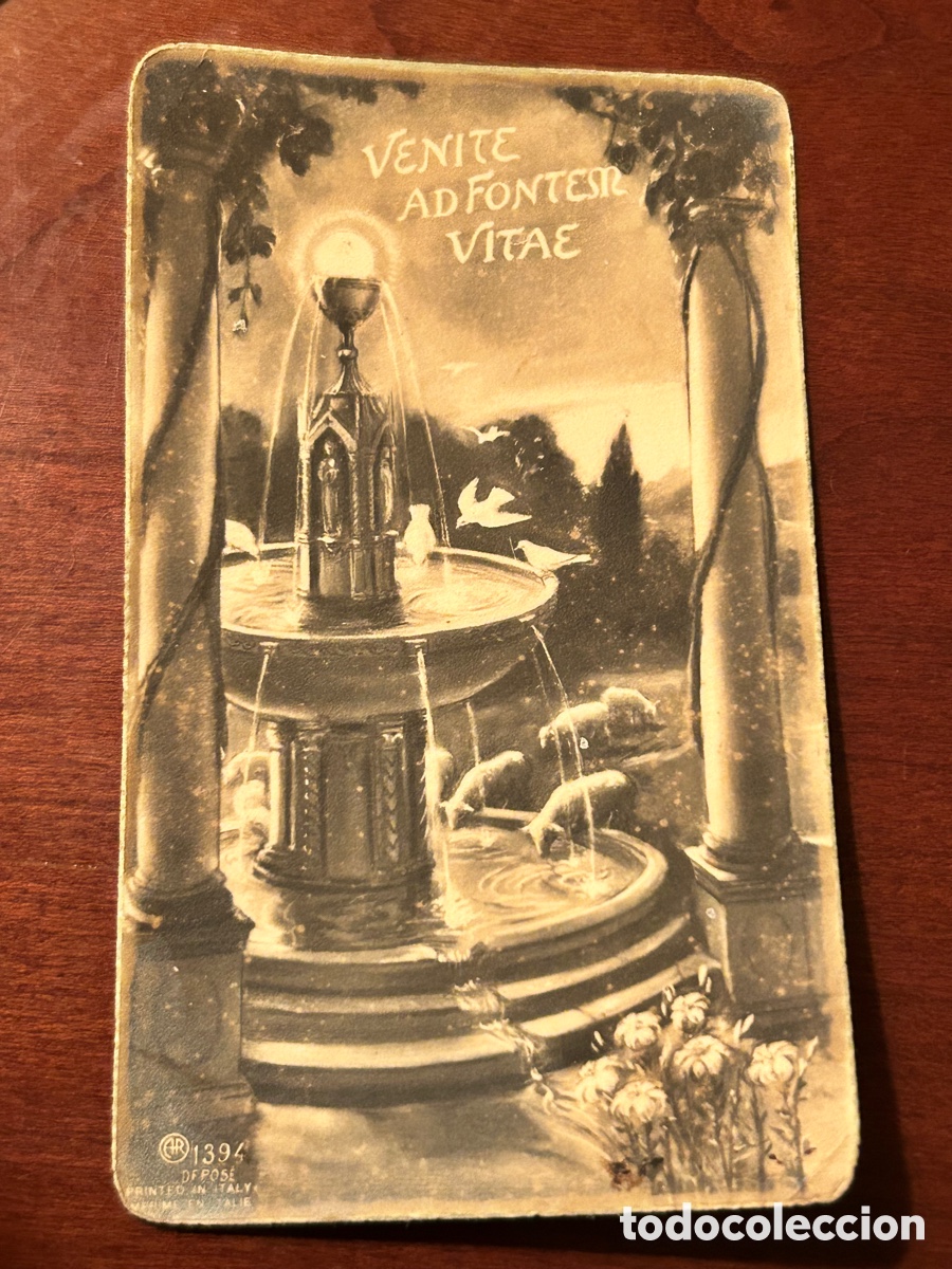 Altri oggetti di carta: ANTIGUA ESTAMPA RELIGIOSA 1953. &lsquo;VENITE AD FONTEM VITAE&rsquo;.