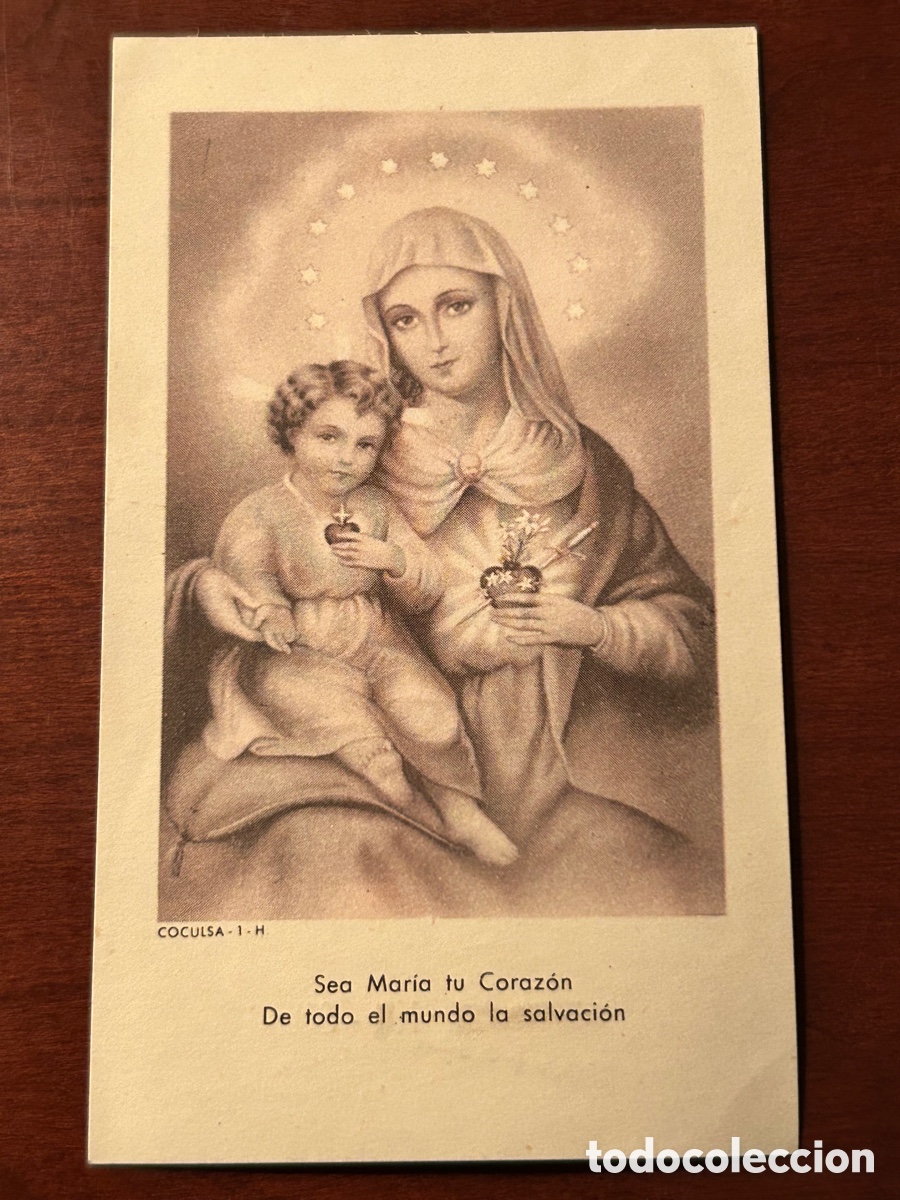 Otros art&iacute;culos de coleccionismo en papel: ANTIGUA ESTAMPA RELIGIOSA 1958. CRUZADA CORDIMARIANA PARA LA CONSAGRACI&Oacute;N DE LAS FAMILIAS. 1958.