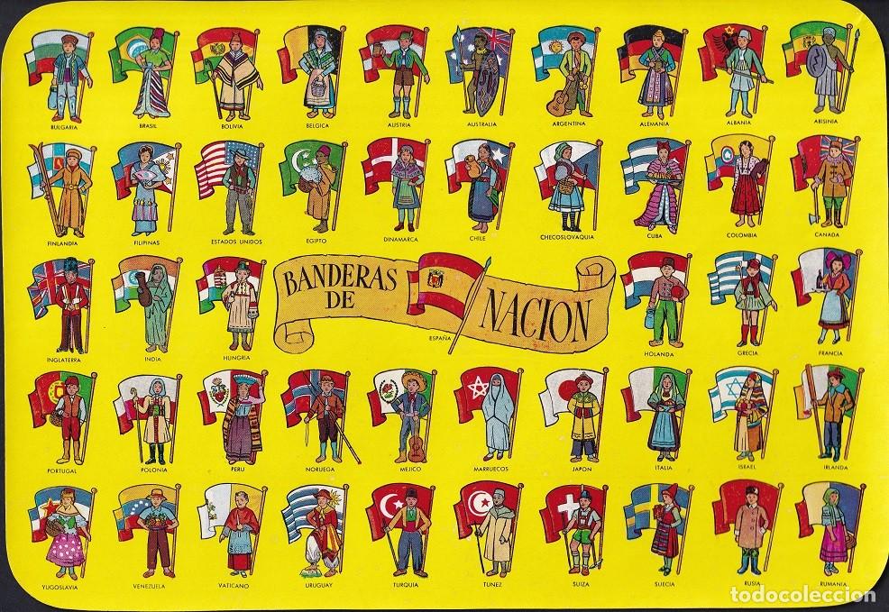 Otros Art&iacute;culos de Coleccionismo en Papel: Antigua l&aacute;mina / Banderas de naci&oacute;n - La bandera espa&ntilde;ola es la preconstitucional