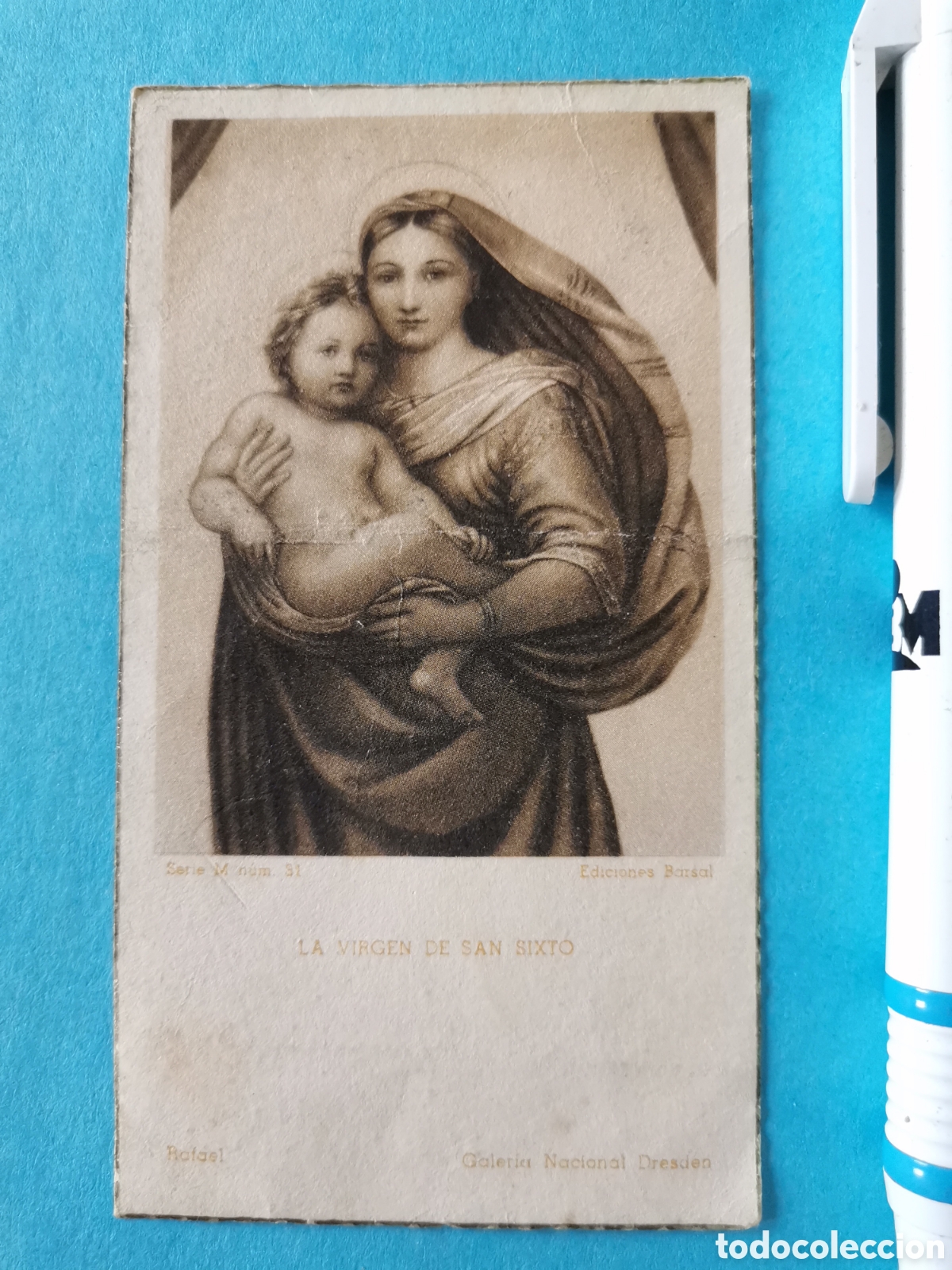 Collectionnisme Papier divers: Estampa virgen san sixto recuerdo cumplimiento pascual sargentos de ingenieros 1944 madrid