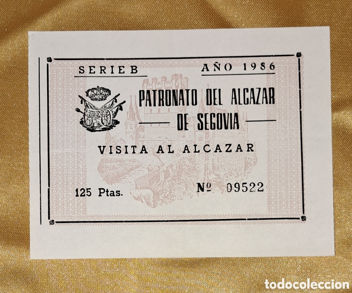 Otros Art&iacute;culos de Coleccionismo en Papel: ANTIGUO TICKET DE ENTREGA PATRONATO ALCAZAR DE SEGOVIA 1986, 125 PTS.