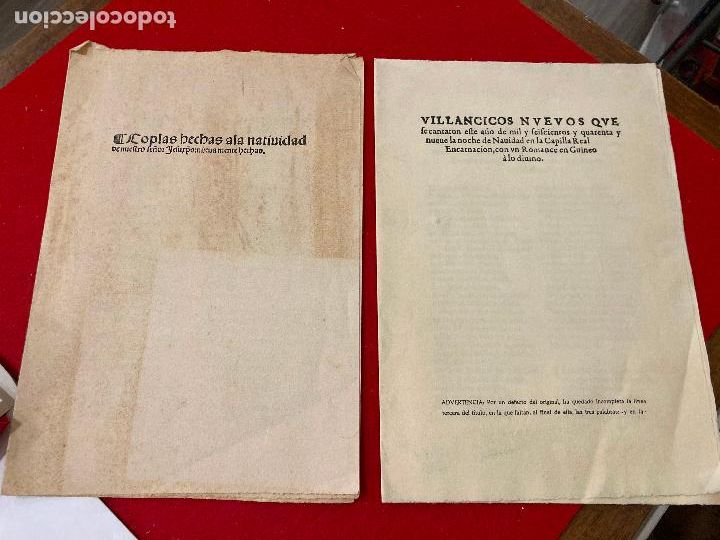 Otros Art&iacute;culos de Coleccionismo en Papel: Murcia reproducci&oacute;n coplas hechas a la navidad y villancicos romance Guineo XVI XVII Cieza 1969 y 71