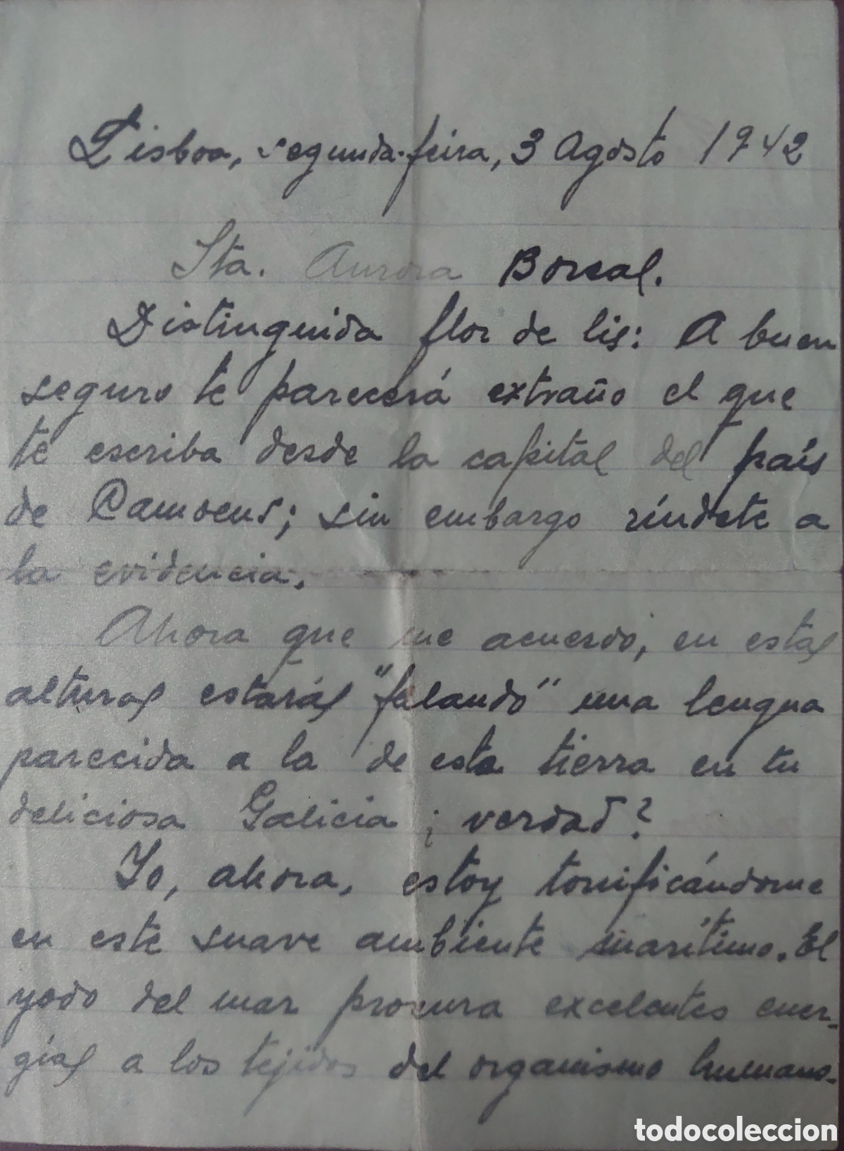 Otros art&iacute;culos de coleccionismo en papel: Carta manuscrita 1942 Exilio Guerra Civil