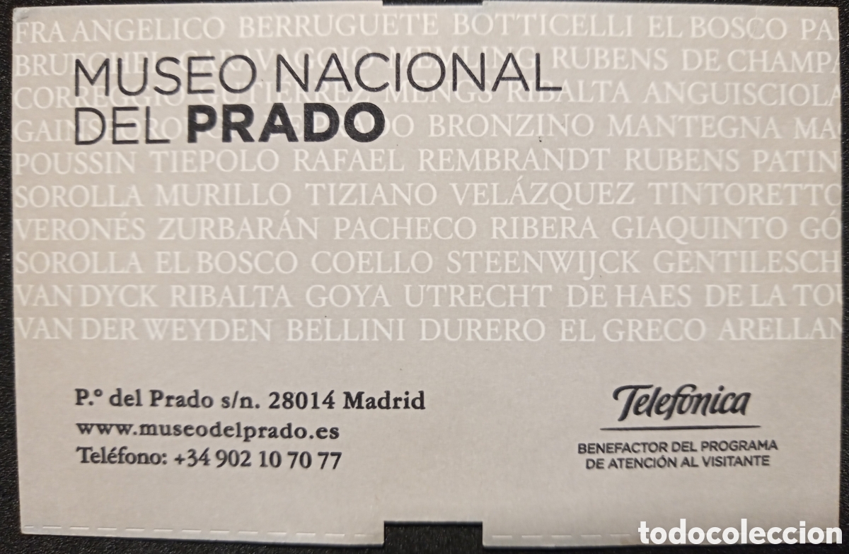 Otros Art&iacute;culos de Coleccionismo en Papel: ENTRADA MUSEO DEL PRADO