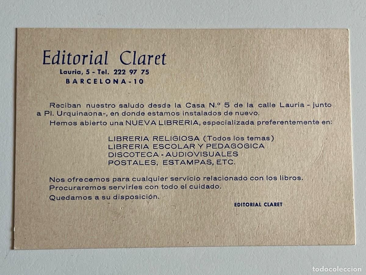 Otros art&iacute;culos de coleccionismo en papel: TARJETA EDITORIAL CLARET - Foto 1