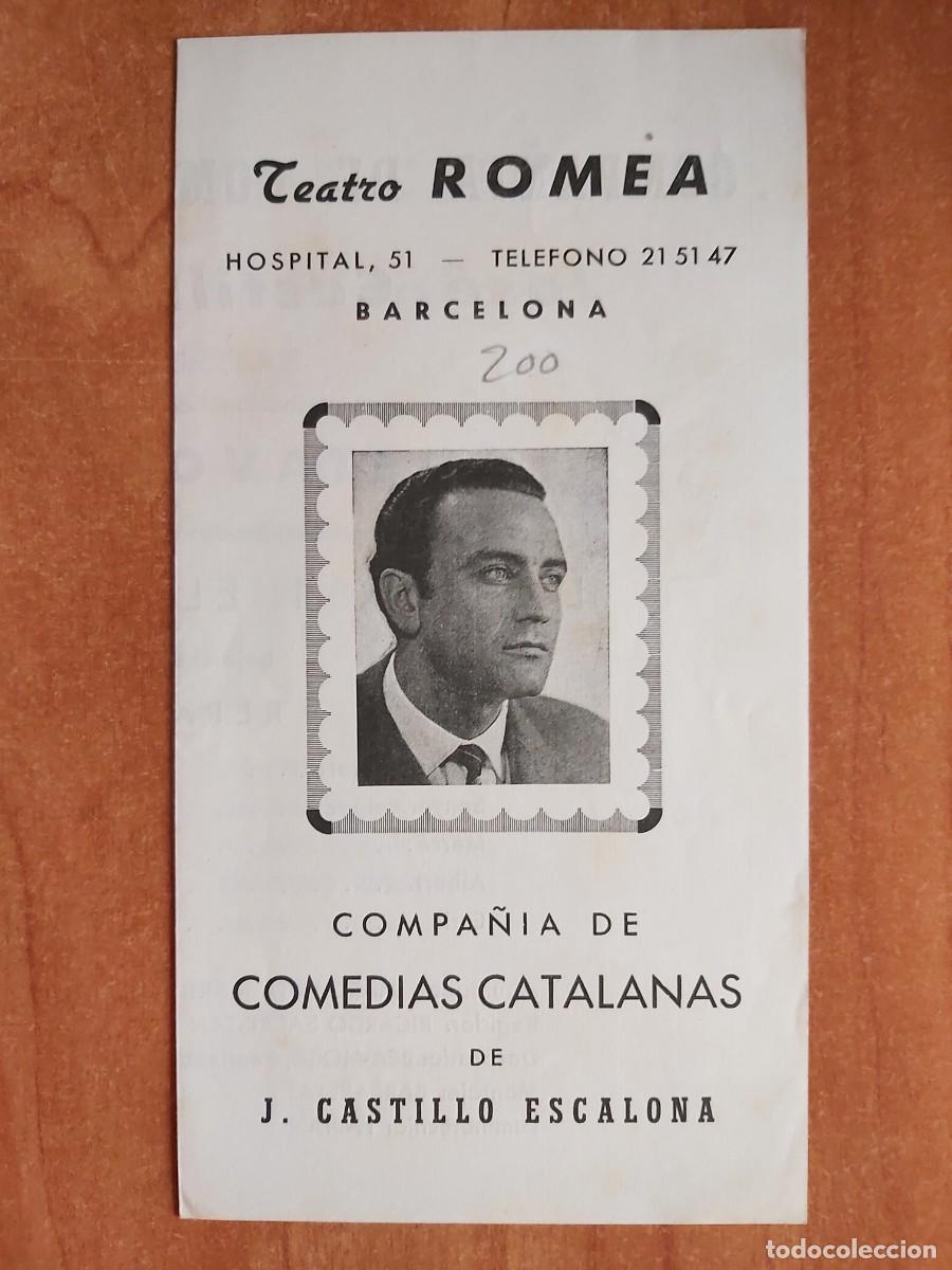 Outros artigos de papel: FOLLETO TEATRO ROMEA - BARCELONA / COMEDIA EN LA QUE ACTUA GUSTAVO BIOSCA - JUGADOR DEL BAR&Ccedil;A