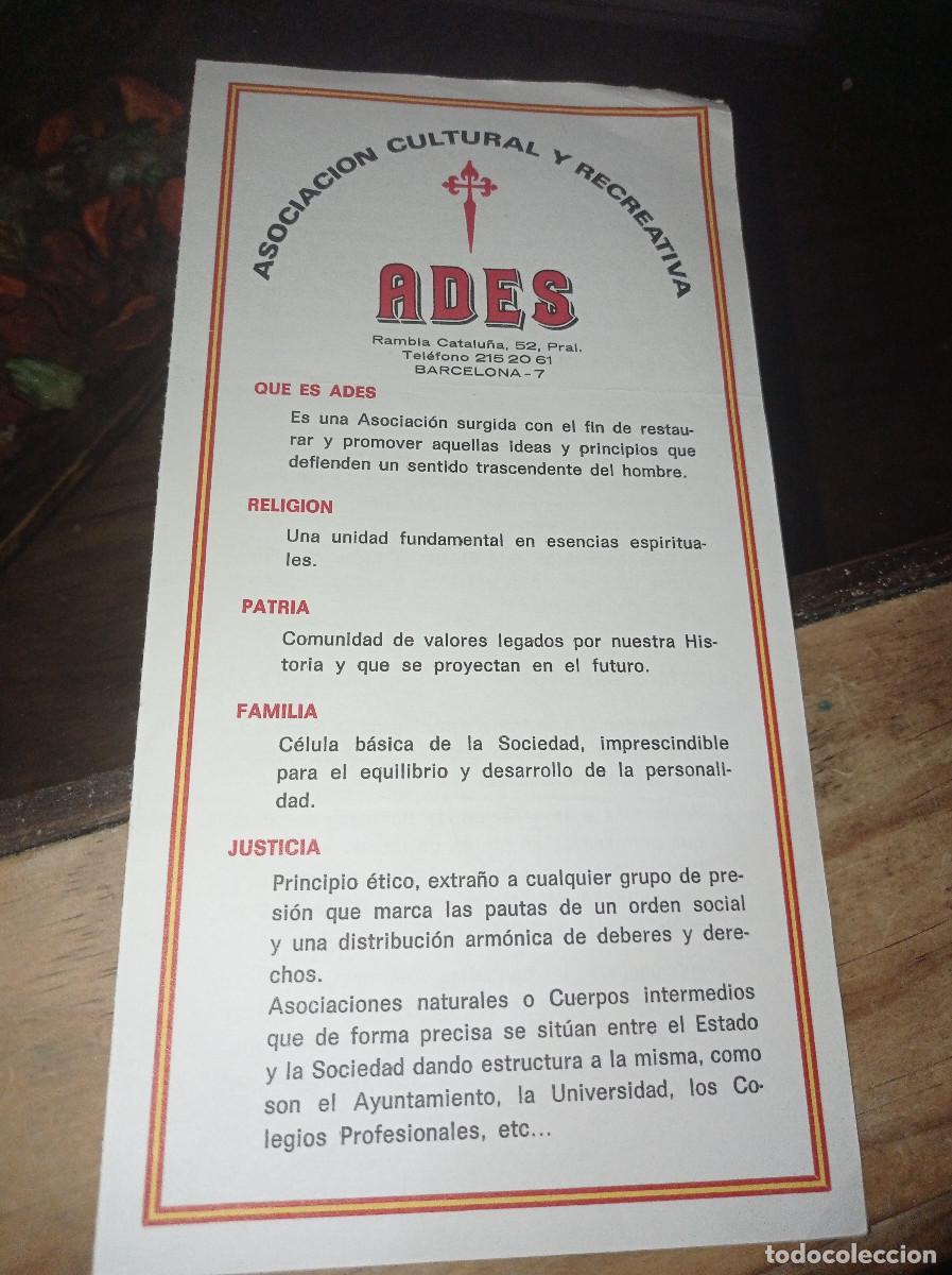 Outros artigos de papel: FLYER ASOCIACI&Oacute;N CULTURAL Y RECREATIVA ADES ( BARCELONA) REF. UR EST