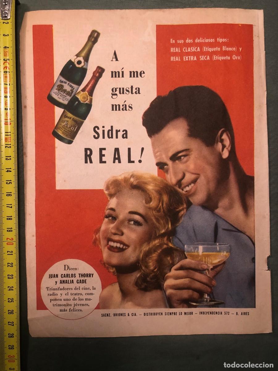 Otros art&iacute;culos de coleccionismo en papel: ANUNCIO DE SIDRA ASTURIANA REAL PUBLICITADA POR ANALIA GADE . A&Ntilde;O 1954.