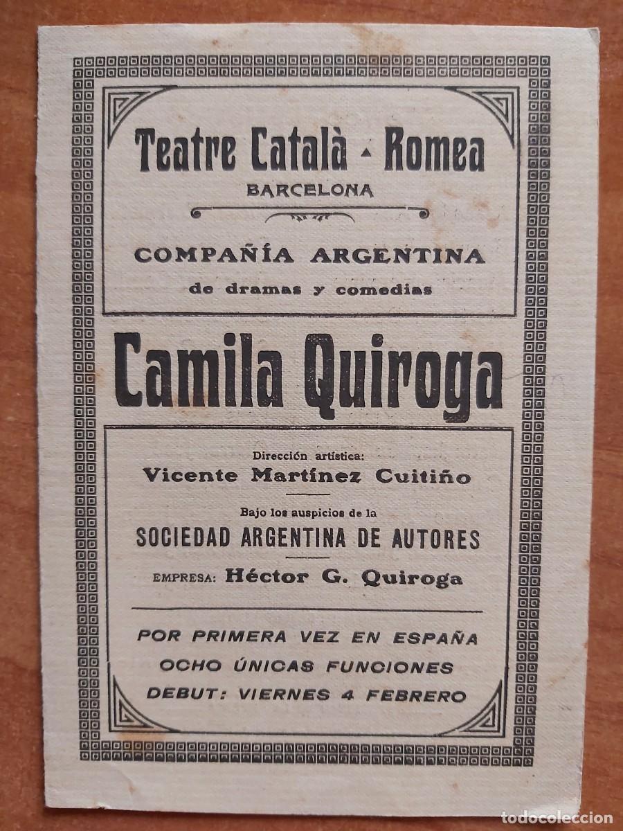 Otros Art&iacute;culos de Coleccionismo en Papel: FOLLETO TEATRE CATAL&Aacute; ROMEA - COMPA&Ntilde;&Iacute;A ARGENTINA DE DRAMAS Y COMEDIAS - BARCELONA