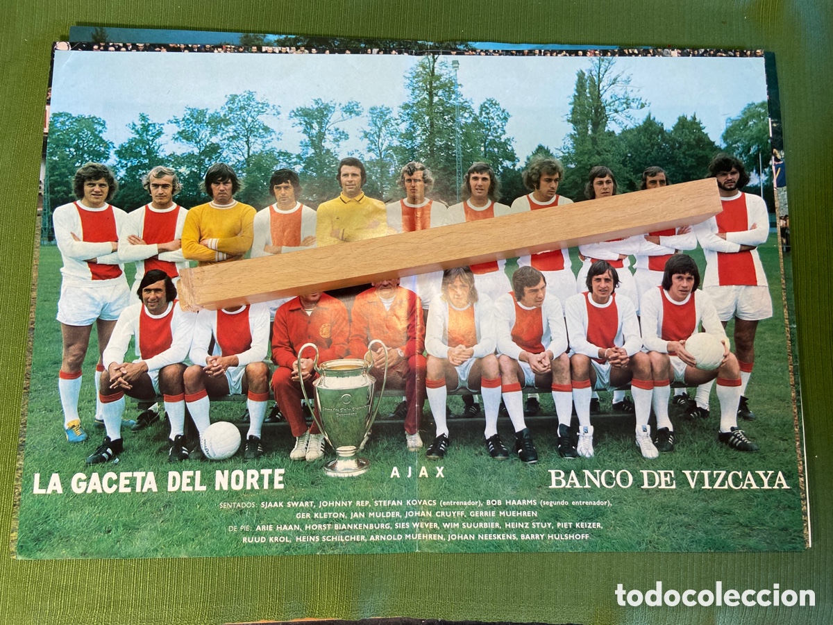 Otros Art&iacute;culos de Coleccionismo en Papel: P&oacute;ster la gaceta del Norte a&ntilde;os 70. Ajax Amsterdam (Cruyff, Neskens).