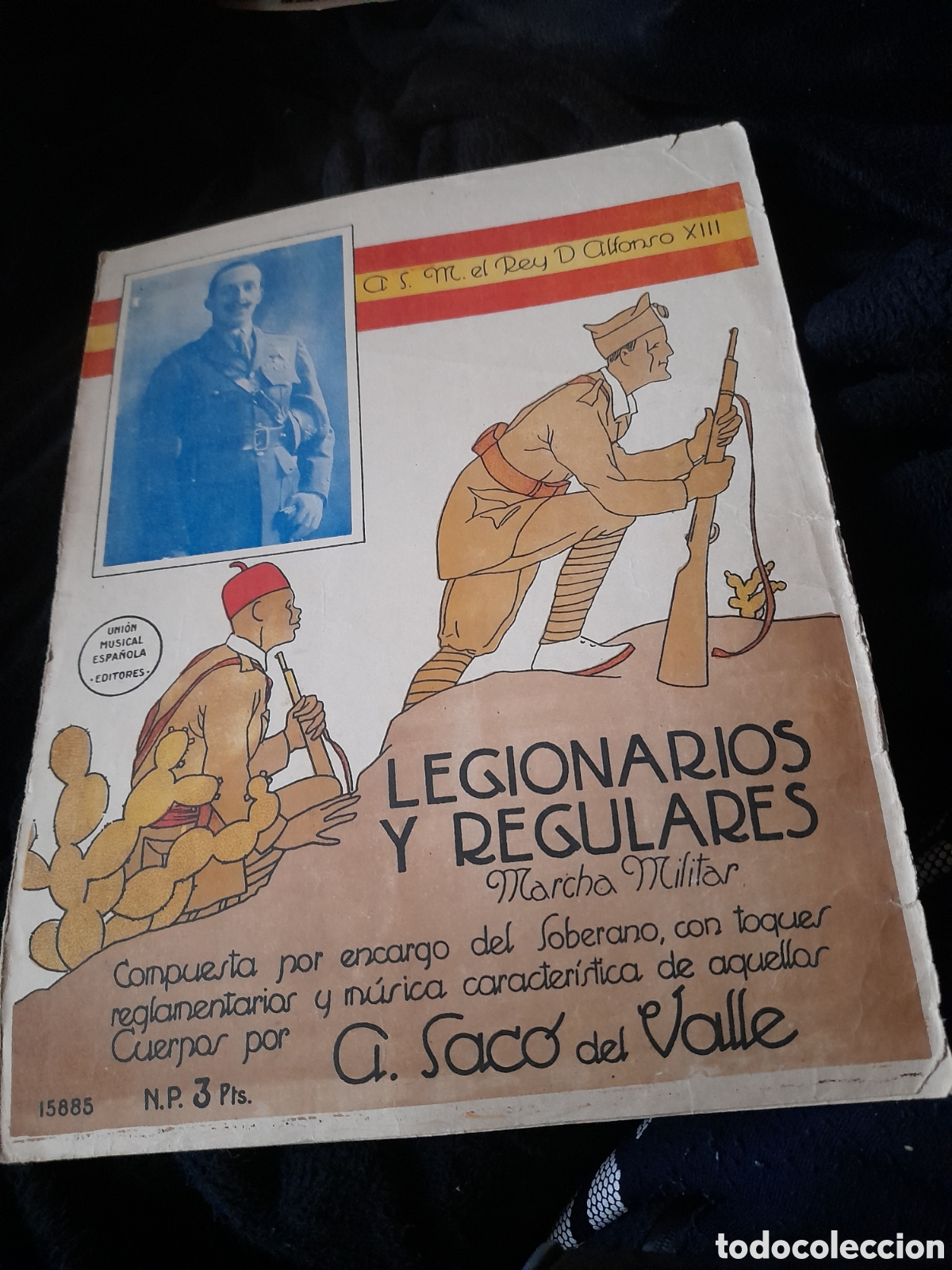 Otros art&iacute;culos de coleccionismo en papel: Antigua portada de la partitura, Legionarios y Regulares