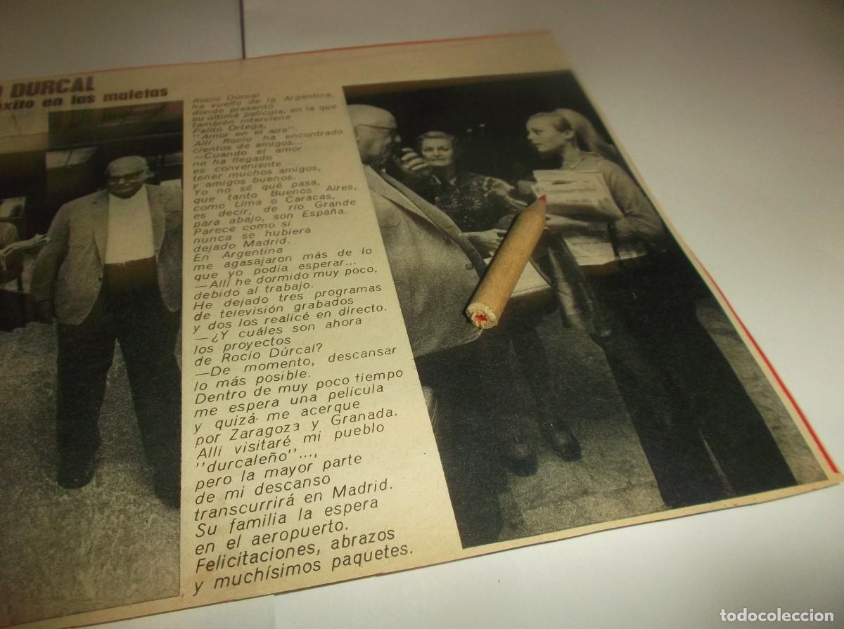 Otros Art&iacute;culos de Coleccionismo en Papel: RECORTE A&Ntilde;O 1968(MADRID)LA CANTANTE ROC&Iacute;O D&Uacute;RCAL HA VUELTO DE LA ARGENTINA