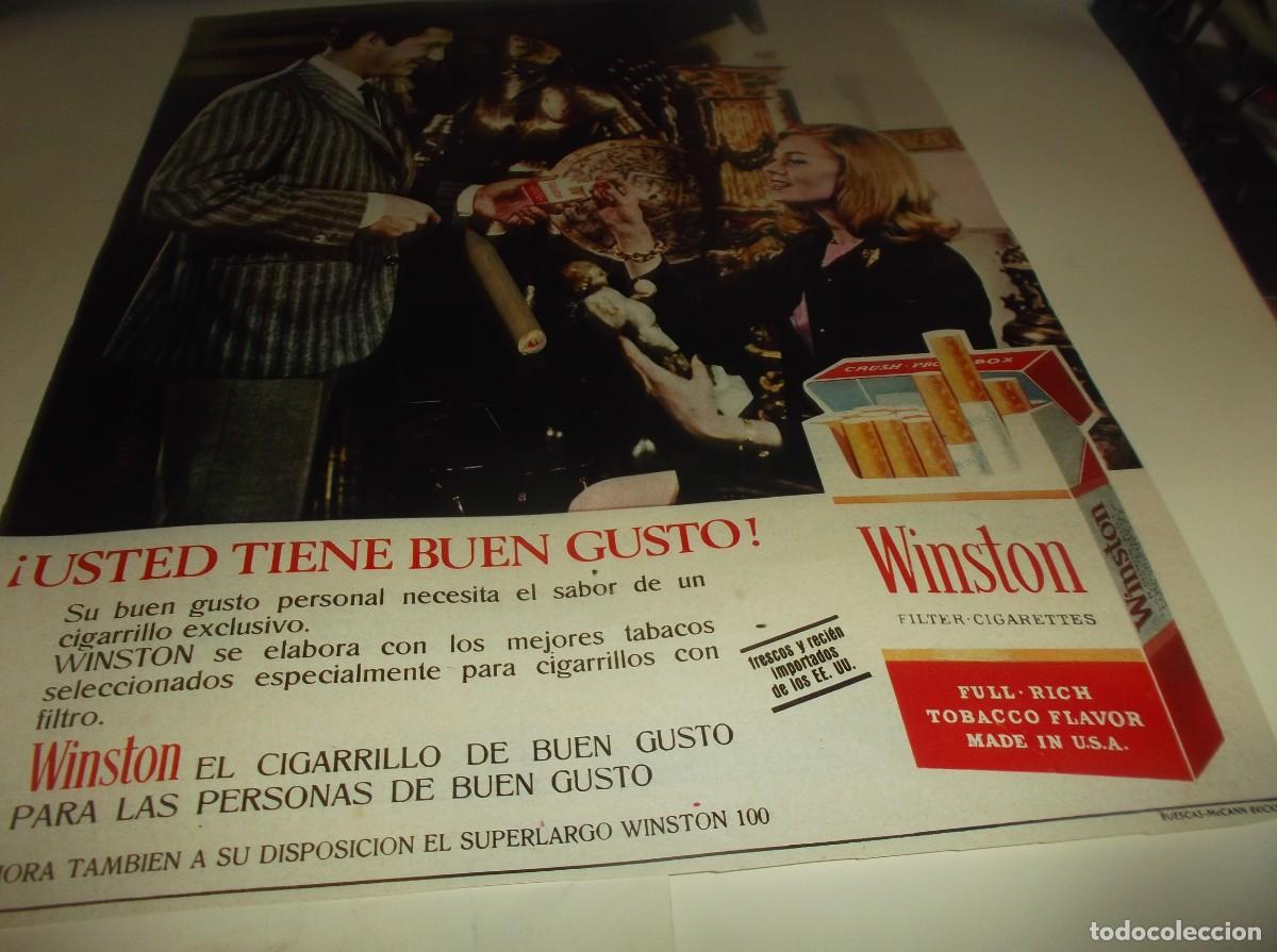 Otros Art&iacute;culos de Coleccionismo en Papel: RECORTE PUBLI.A&Ntilde;O 1967.-CAJETILLA TABACO WINSTON,RECIEN IMPORTADOS DE EE.UU/BRANDY-CO&Ntilde;AC INSUPERABLE