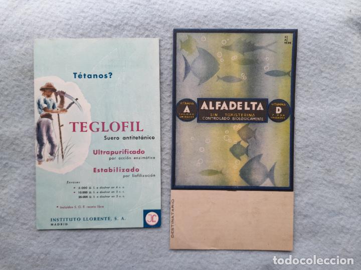 Altri oggetti di carta: Lote de 2 Antiguas Publicidades M&eacute;dicas. A&ntilde;os 60.