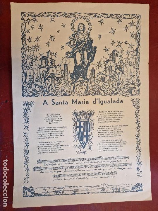 Paper Collecting Others: A SANTA MARIA D'IGUALADA. MAIG DE 1988. MEDIDAS 36*25.5 CM