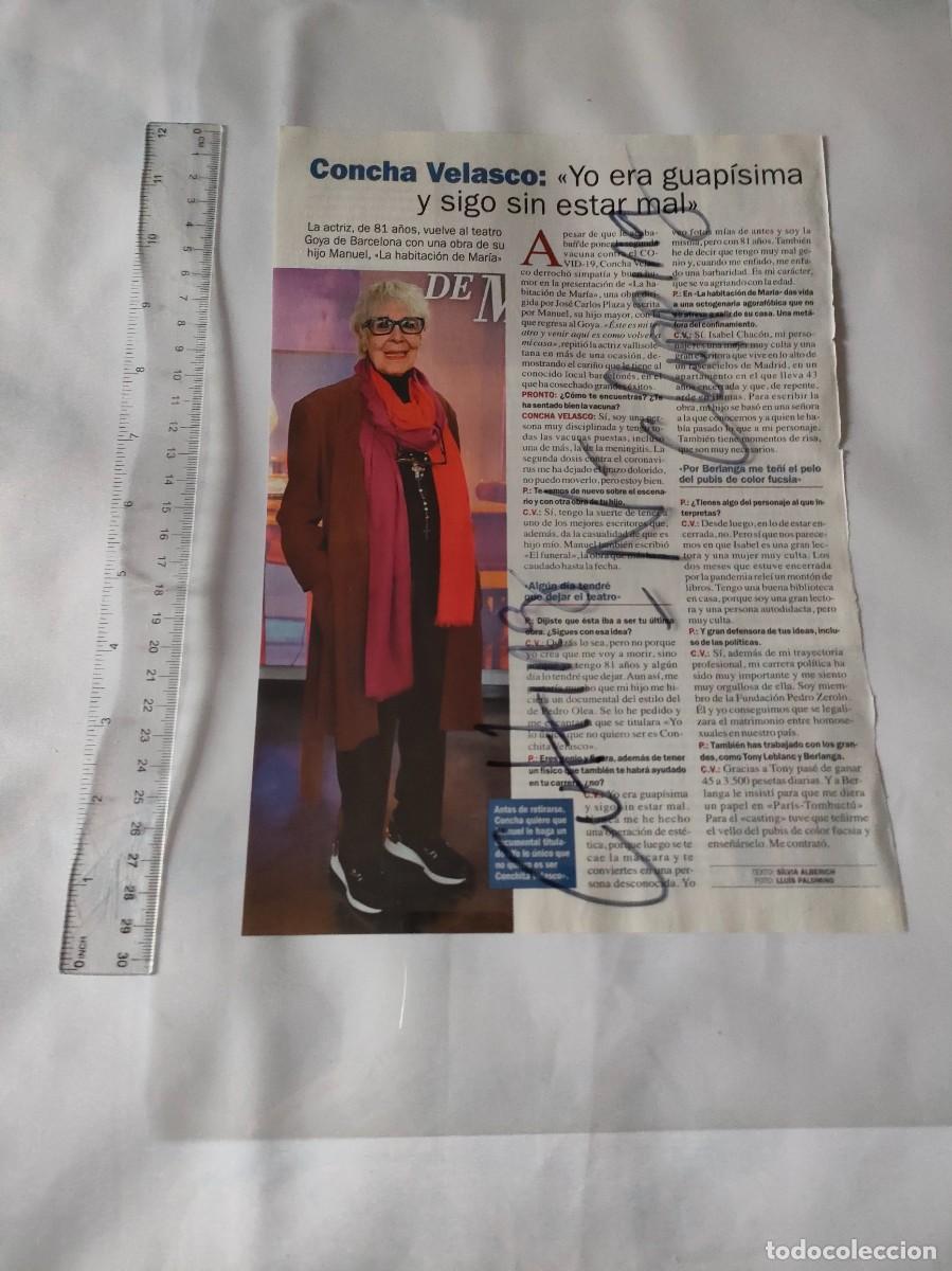 Otros art&iacute;culos de coleccionismo en papel: Clipping [CONCHA VELASCO](2021) Yo era guap&iacute;sima