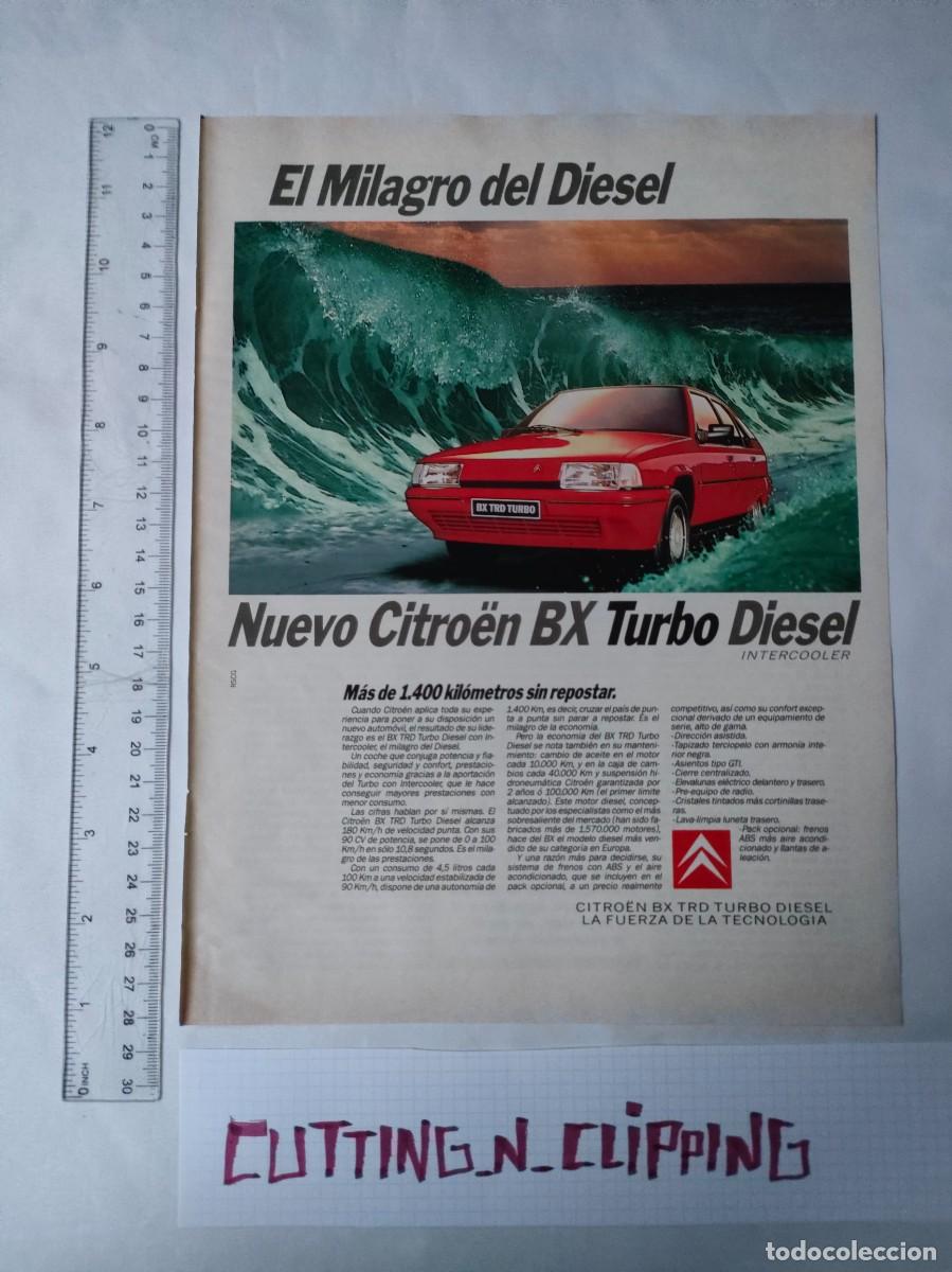 Otros Art&iacute;culos de Coleccionismo en Papel: Clipping [PUBLICIDAD CITROEN](198?) BX Turbo diesel