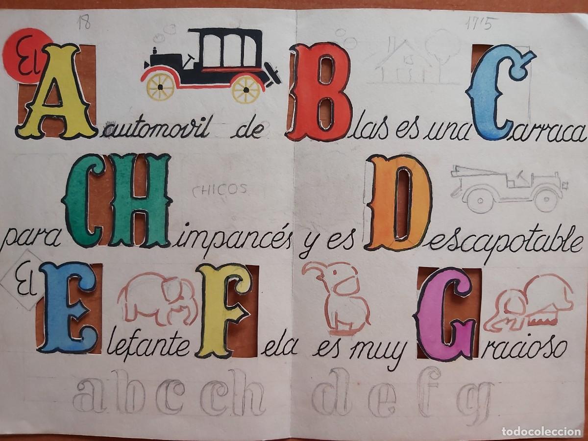 Otros Art&iacute;culos de Coleccionismo en Papel: TRABAJO MANUAL CON RECORTABLE DE LETRAS Y DIBUJOS INFANTILES