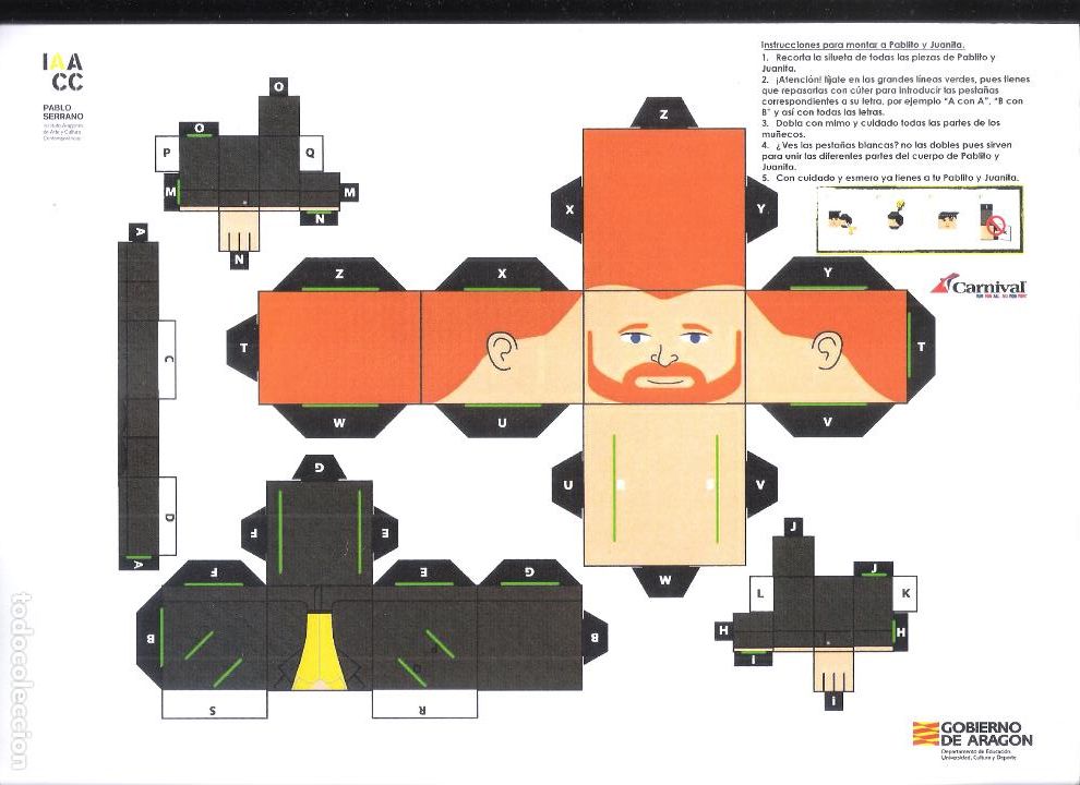 Otros Art&iacute;culos de Coleccionismo en Papel: Pablo Serrano *Pablito*. Recortable. M&ordm; Pablo Serrano. IAACC. L&aacute;mina. 30X21 cm.