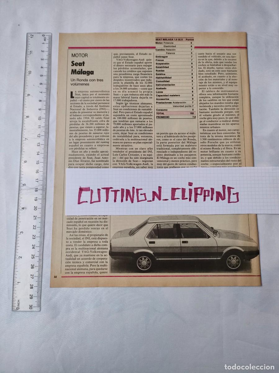 Otros art&iacute;culos de coleccionismo en papel: Clipping [PUBLICIDAD SEAT](198?) Malaga