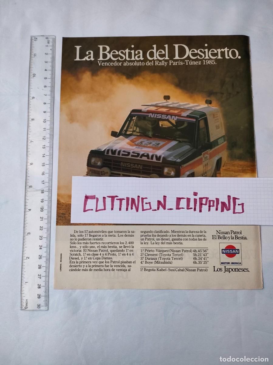 Otros Art&iacute;culos de Coleccionismo en Papel: Clipping [PUBLICIDAD NISSAN](198?) Rally Paris 1985