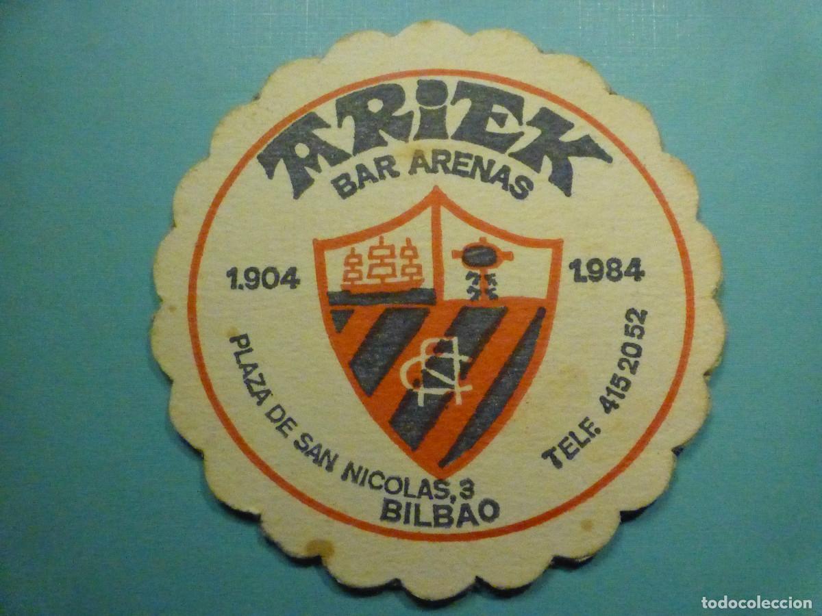 Outros artigos de papel: Posavasos Ariek Bar Arenas 1904 - 1984 - Plaza de San Nicol&aacute;s, 3,- Bilbao