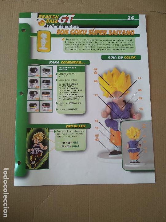 Otros Art&iacute;culos de Coleccionismo en Papel: 24 SON GOKU SUPER SAIYANO L&Aacute;MINA DRAGON BALL GT BOLA DRAGON TALLER DE PINTURA PLANETA DEAGOSTINI
