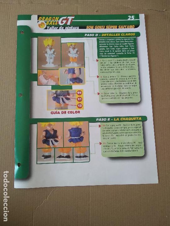 Otros Art&iacute;culos de Coleccionismo en Papel: 25 SON GOKU SUPER SAIYANO L&Aacute;MINA DRAGON BALL GT BOLA DRAGON TALLER DE PINTURA PLANETA DEAGOSTINI