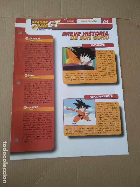Otros Art&iacute;culos de Coleccionismo en Papel: 1 BREVE HISTORIA DE SON GOKU TIPO L&Aacute;MINA DRAGON BALL GT BOLA DRAGON PLANETA DEAGOSTINI