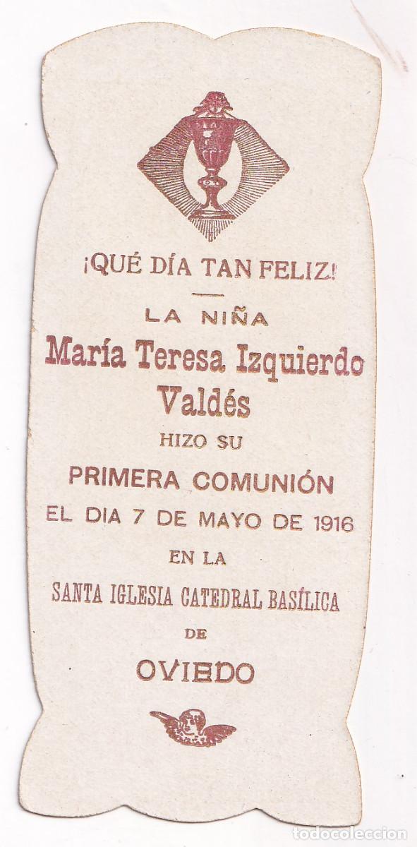 Paper Collecting Others: ESTAMPA RECORDATORIO DE PRIMERA COMUNI&Oacute;N. MAR&Iacute;A TERESA IZQUIERDO VALD&Eacute;S. OVIEDO. 1916
