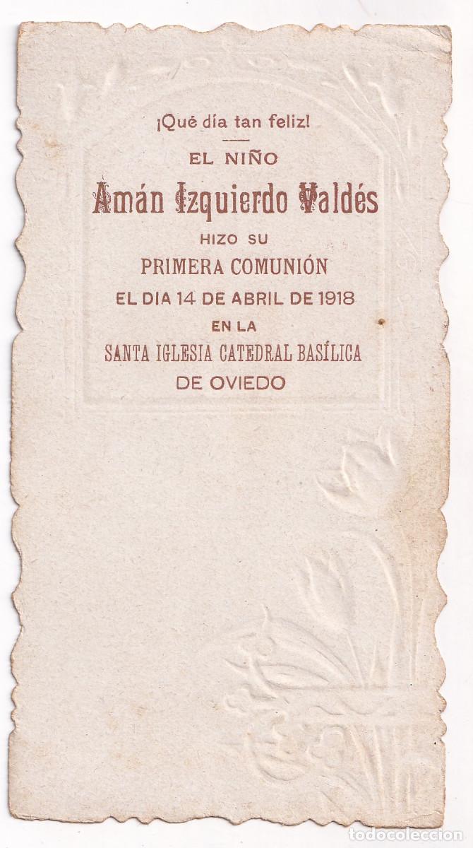 Paper Collecting Others: ESTAMPA RECORDATORIO DE PRIMERA COMUNI&Oacute;N. AM&Aacute;N IZQUIERDO VALD&Eacute;S. OVIEDO. 1918