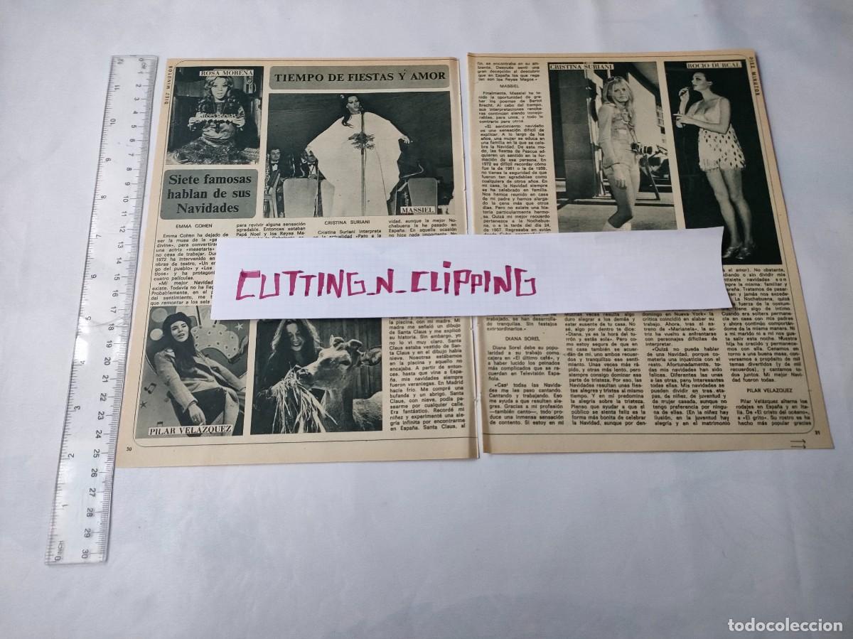Otros Art&iacute;culos de Coleccionismo en Papel: Clipping [ROCIO DURCAL, CRISTINA SURIANI][DM](1972) 7 famosas hablan de sus navidades