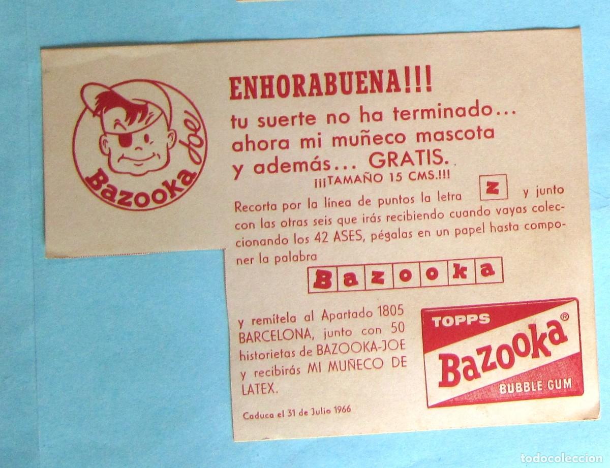 Sammelleidenschaft Andere Papierartikel: LETRA PARA FORMAR LA PALABRA BAZOOKA. BAZOOKA JOE. TOPPS, 1966.