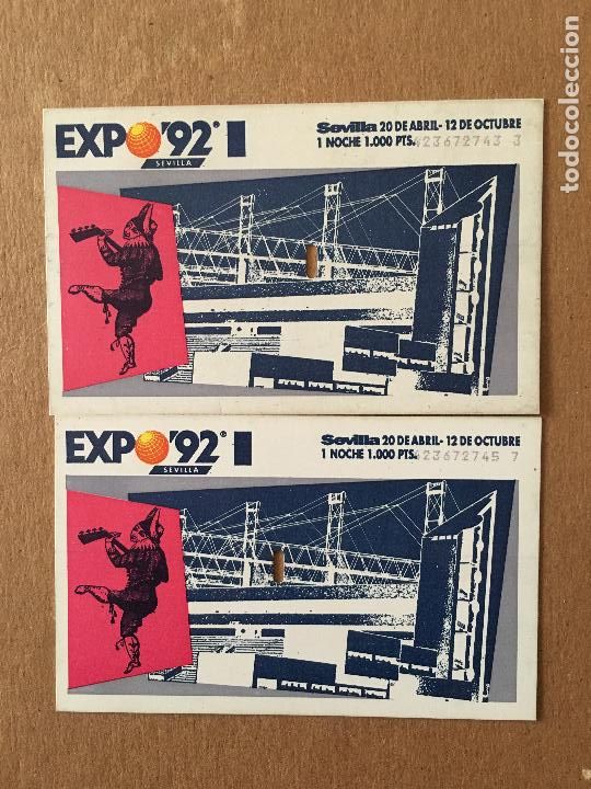 Otros art&iacute;culos de coleccionismo en papel: entradas expo 92 ( dos ) - Foto 1