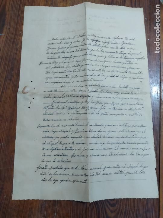 Paper Collecting Others: Testamento privado 1918. San Mateo. Sra Garcia y Pons. PAPEL.42